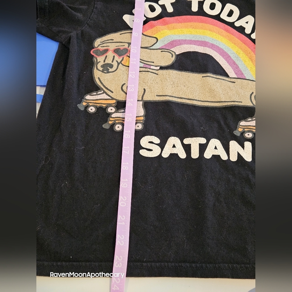 Black Graphic Tee with Rainbow Design - Picture 6 of 6